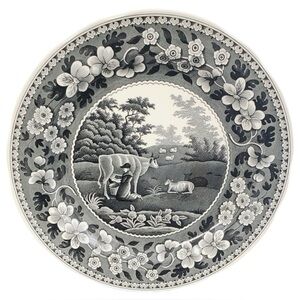 Spode Archive Collection Black Milk Maid dinner plate England transfer